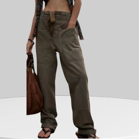 We The Free Pants - Free People We The Free Hayden Pull-On Pants Size Medium Army Green NWOT